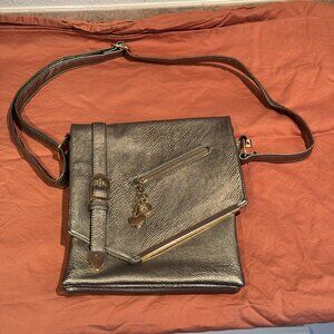 MFK Collection Jasmine Metallic Pewter Crossbody
